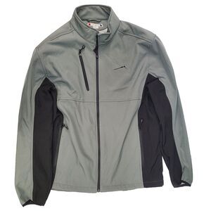 Clique Men's XL Gray Softshell Jacket Full Zip Fleece Lined Outdoor Hiking Coat